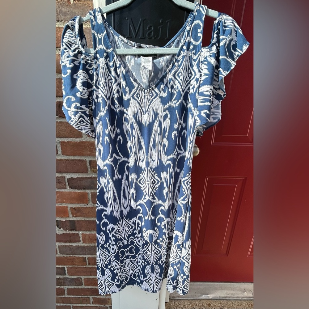 MSK Navy and White Dress - Women’s - Size Small